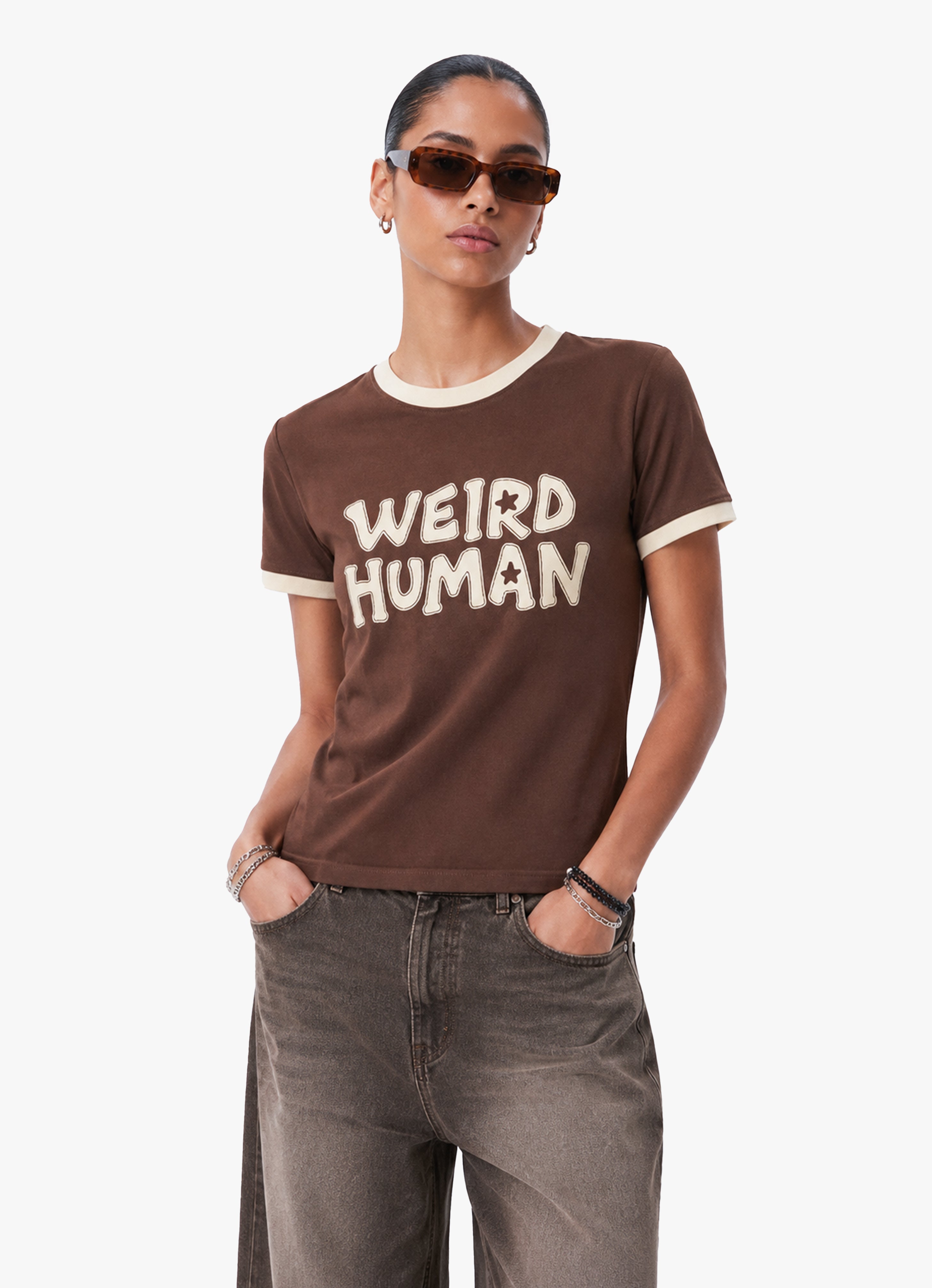 WEIRD HUMAN RINGER TEE