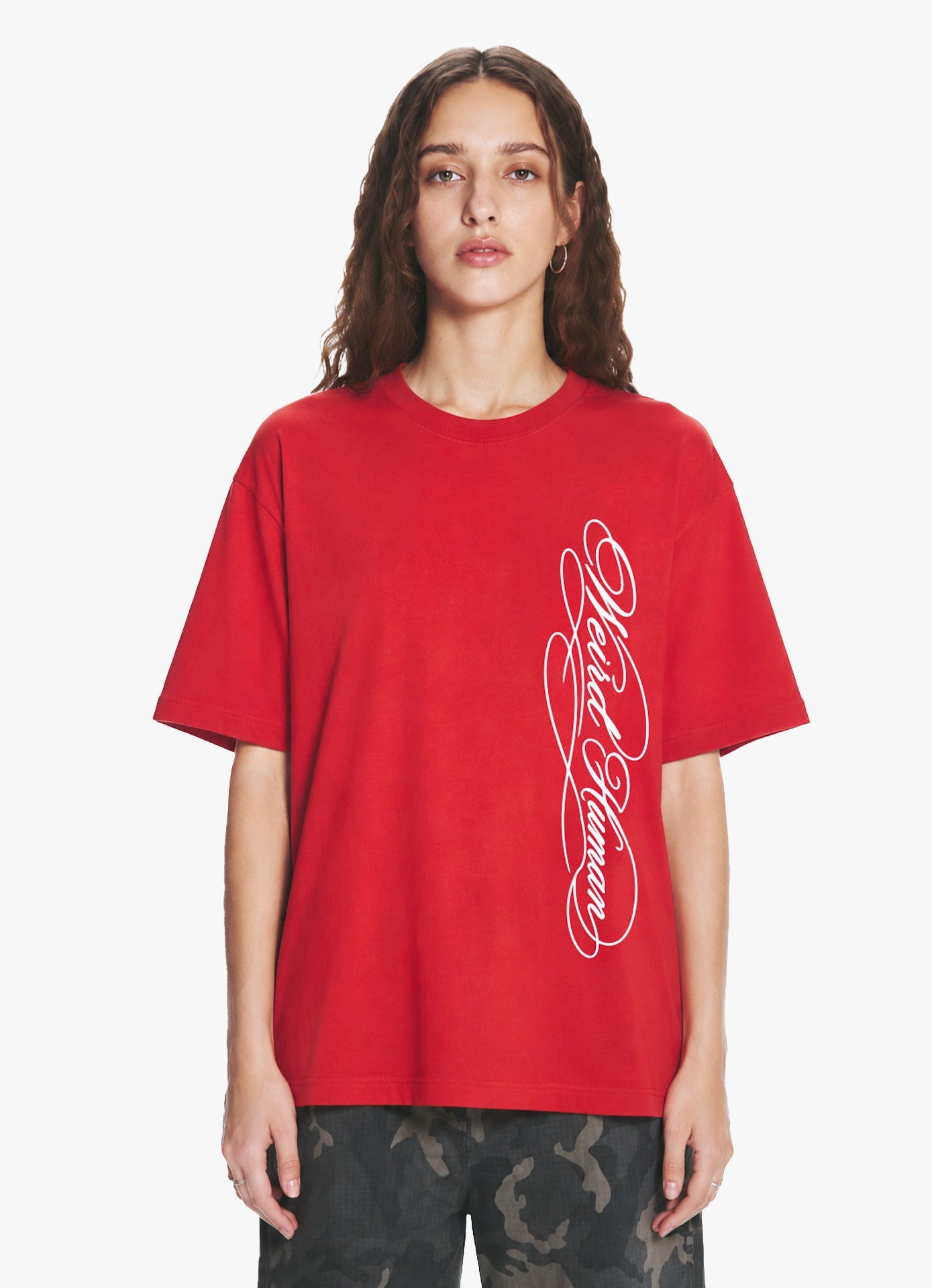 CRIMSON SCRIPT OVERSIZED TEE