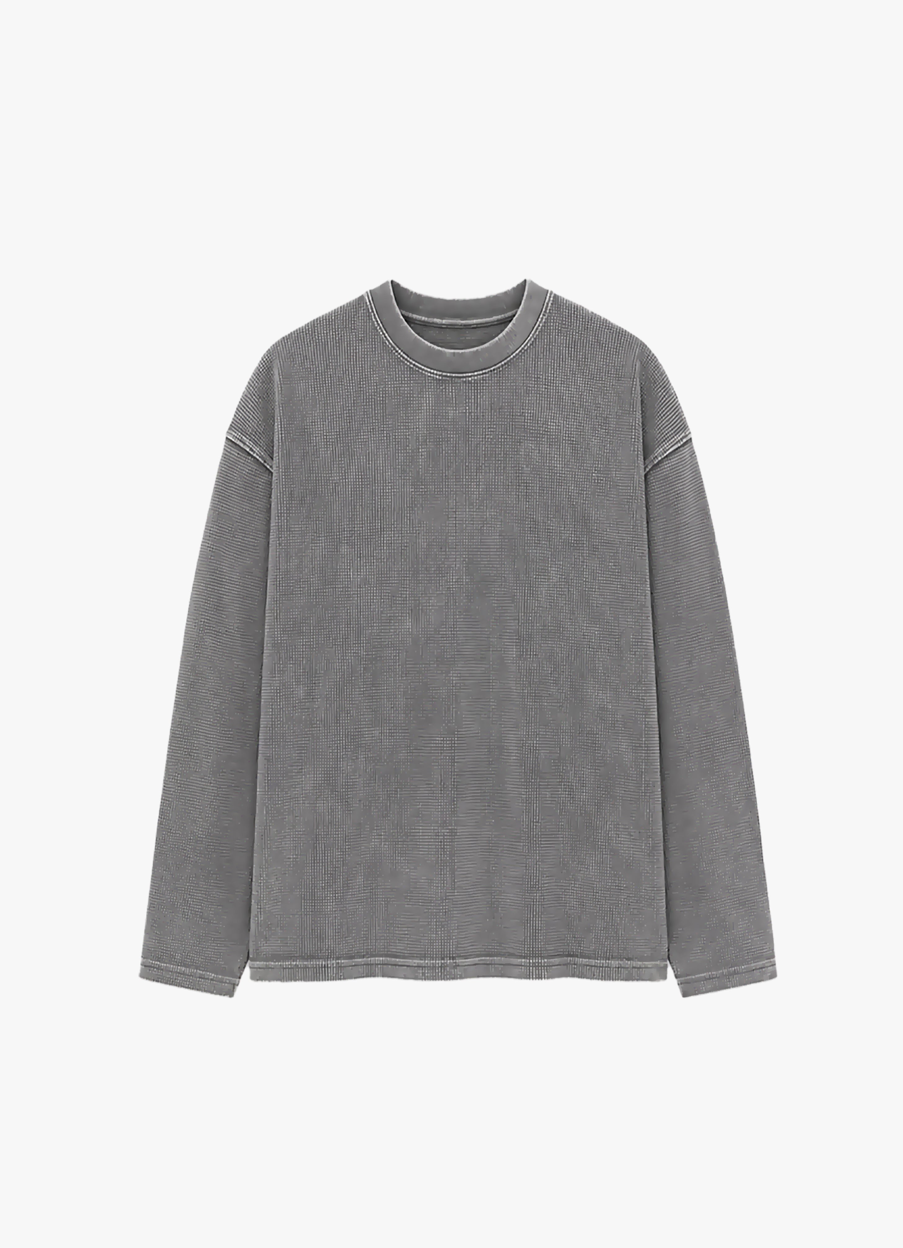 BLACK WAFFLE OVERSIZED TEE