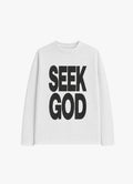 SEEK GOD OFF WHITE WAFFLE OVERSIZED TEE