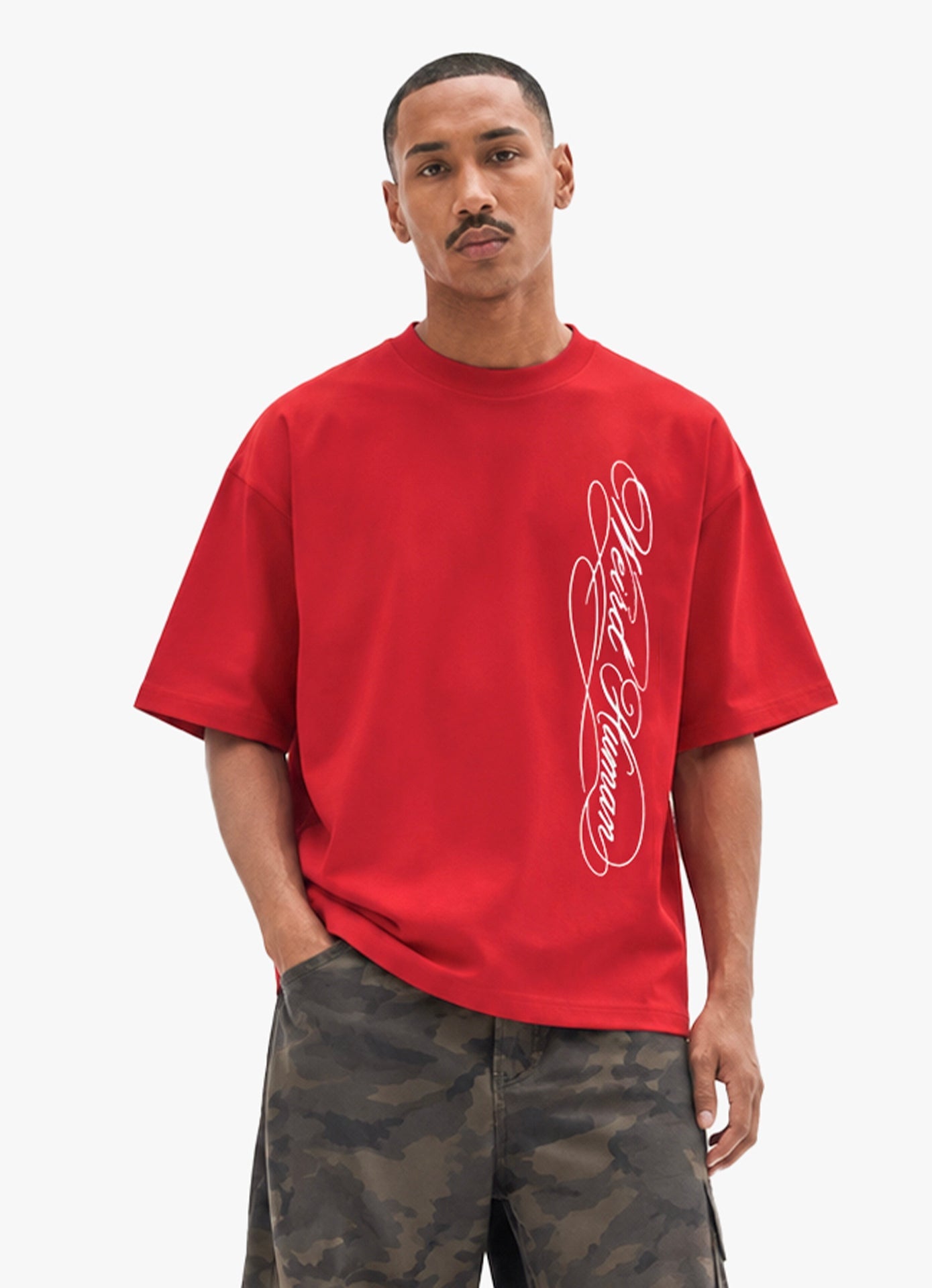 CRIMSON SCRIPT OVERSIZED TEE